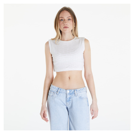 Calvin Klein Jeans Aop Cropped Tank Top Warp Logo White
