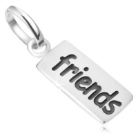 Známka s nápisem Friends, přívěsek ze stříbra 925
