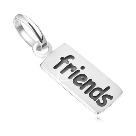 Známka s nápisem Friends, přívěsek ze stříbra 925 Šperky eshop