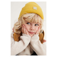 Dětská vlněná čepice Liewood žlutá barva