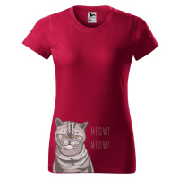 DOBRÝ TRIKO Dámské tričko s potiskem kočky Barva: Marlboro červená