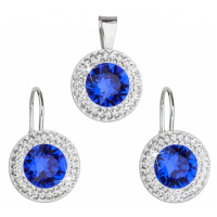 Sada šperků s krystaly Swarovski náušnice a přívěsek modré kulaté 39107.3 majestic blue