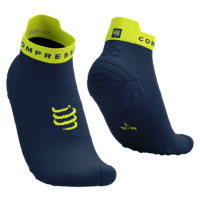 COMPRESSPORT Cyklistické ponožky kotníkové - PRO RACING V4.0 RUN LOW - modrá/žlutá