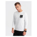 Ombre Clothing Trendy bílé tričko V1 LSPT-0118