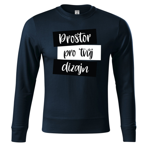 Unisex mikina bez kapuce s vlastním potiskem Barva: Tmavomodrá
