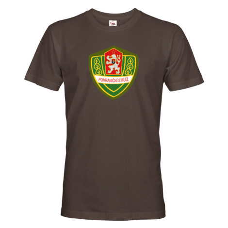 Pánské retro tričko s potlačou znaku Pohraničnej stráže BezvaTriko