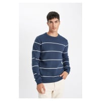 DEFACTO Standard Fit Crew Neck Striped Sweater