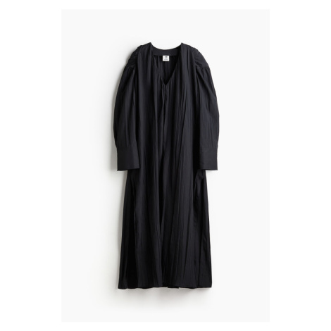 H & M - Mačkané tunikové šaty - černá H&M