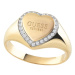 Guess Romantický pozlacený prsten Fine Heart JUBR01430JWYG