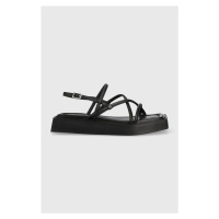Kožené sandály Vagabond Shoemakers Evy dámské, černá barva, na platformě