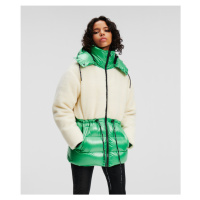 Bunda karl lagerfeld shearling mix down jacket zelená