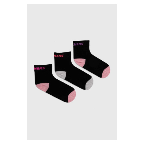 Dětské ponožky Skechers 3-pack černá barva