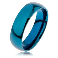 Prsten z chirurgické oceli v modré barvě, povrch anodizovaný titanem, 6 mm