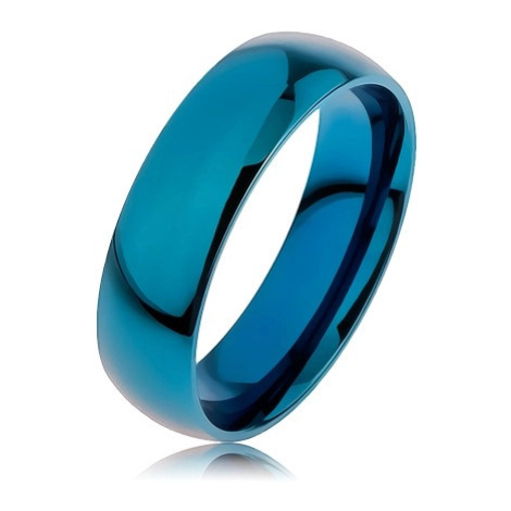 Prsten z chirurgické oceli v modré barvě, povrch anodizovaný titanem, 6 mm Šperky eshop