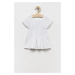 Dětské lněné šaty United Colors of Benetton bílá barva, mini
