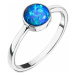 Evolution Group Stříbrný prsten se syntetickým opálem modrý kulatý 15001.3