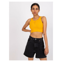 SVĚTLE ORANŽOVÝ CROP TOP S KNOFLÍČKY RILEY --LIGHT ORANGE Hořčicová