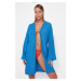 Trendyol Blue Belted Mini Woven Kimono & Kaftan