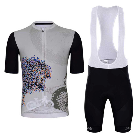 HOLOKOLO Cyklistický krátký dres a krátké kalhoty - AMAZING ELITE - šedá/bílá/černá
