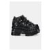 Kožené sneakers boty VETEMENTS x New Rock Fire Platform černá barva, UA66SN100B