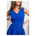 Modré krátké šaty s áčkovou sukní