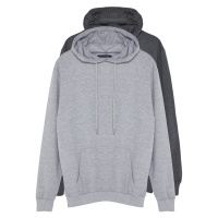 Trendyol Gray 2 Pack Regular/Normal Fit Basic Hooded Sweatshirt