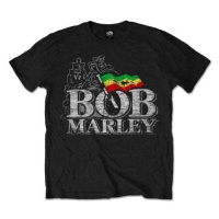 Bob Marley Tričko Distressed Logo Black