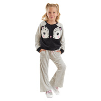 Denokids Twin Ceylan Girls Velvet Tracksuit Set