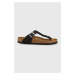 Kožené žabky Birkenstock Gizeh Braided dámské, černá barva, na plochém podpatku