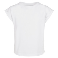 Dívčí organické tričko s prodlouženým ramenem bílé