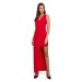 K026 Dlouhé asymetrické šaty - červené