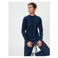 Koton Knitwear Sweater Half Turtleneck Slim Fit Striped Pattern