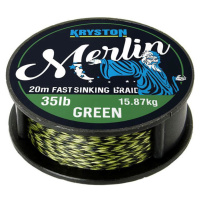 Kryston návazcová šňůrka merlin fast sinking braid zelená 20 m-nosnost 35 lb