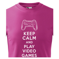 Dětské tričko s potiskem Keep calm and play games - pro hráče