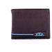 Černá kožená peněženka s modrými vsadkami