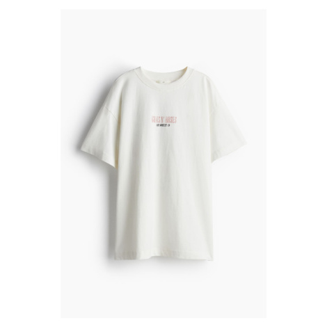 H & M - Dlouhé tričko's potiskem - bílá H&M