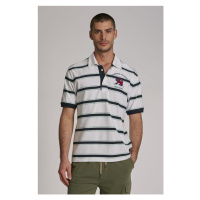 Polokošile la martina man polo s/s striped jersey bílá