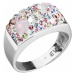 Stříbrný prsten s krystaly Swarovski růžový 35014.3