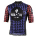 BIANCHI MILANO Cyklistický dres s krátkým rukávem - MASSARI - modrá/růžová
