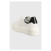Kožené sneakers boty Calvin Klein SQUARED FLATFORM CUP bílá barva, HW0HW01775