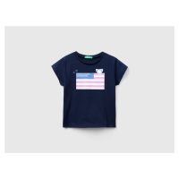 Benetton, T-shirt With Print In Organic Cotton