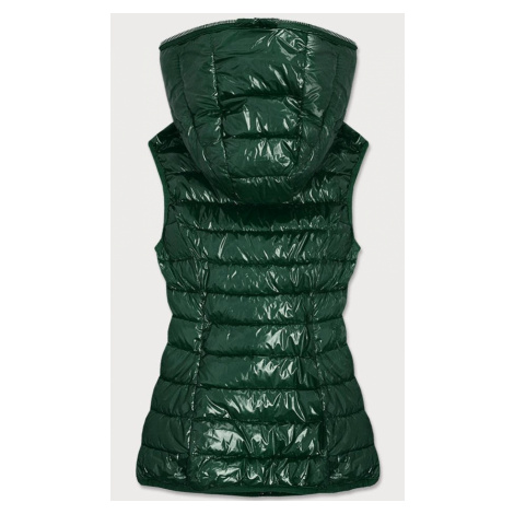 Zelená lesklá prošívaná dámská vesta (B9563) S'WEST