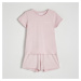 Reserved - Dvoudílná bavlněná pyžamová souprava - Růžová