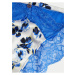 Krémovo-modré dámské květované kalhotky s krajkou Marks & Spencer Fleur