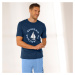 Blancheporte Pyžamové tričko s krátkými rukávy, motiv "loď" modrá