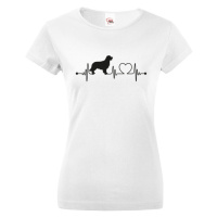 Dámské tričko pro milovníky psů Zlatý retrívr tep - dárek pro pejskaře