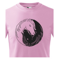Dětské tričko pro milovníky koní - Jing jang koně - pro milovnici koní