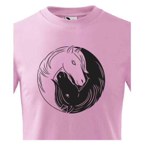 Dětské tričko pro milovníky koní - Jing jang koně - pro milovnici koní BezvaTriko