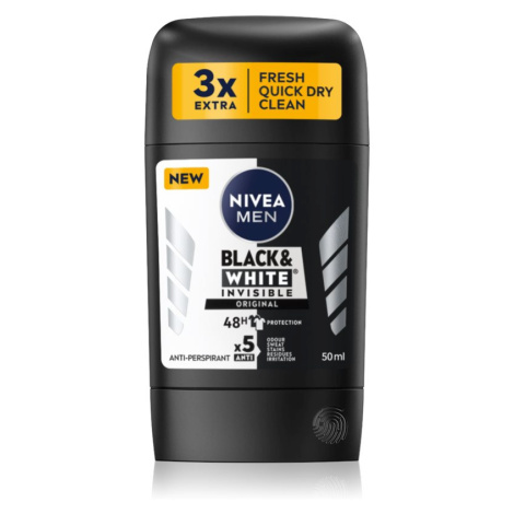 Nivea Men Black & White Invisible Original tuhý antiperspirant pro muže 50 ml