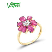 Jarní prsten růžová květina Listese
